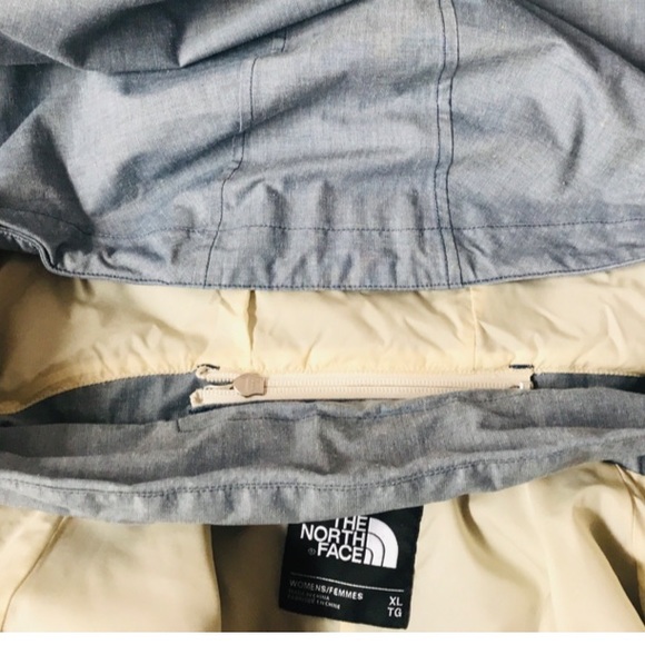 The North Face Dryvent Women Heather Blue Hooded Trench Rain Coat Jacket X Large - Picture 14 of 15